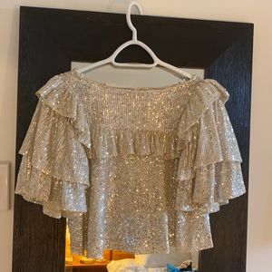 FREE PEOPLE Sequin shirt